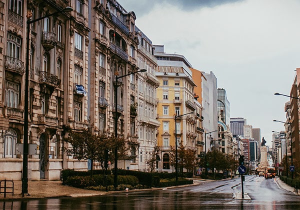 avenidas novas in lisbon during the day