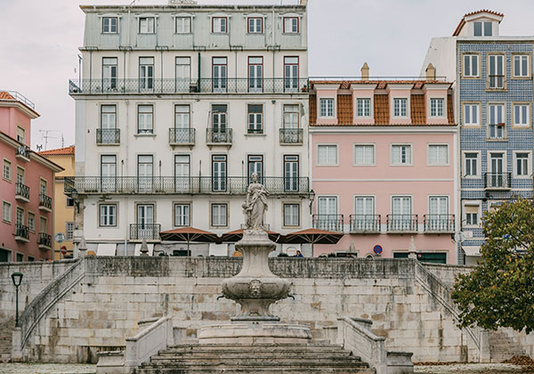 buildings in the estrela neighborhood in lisbon